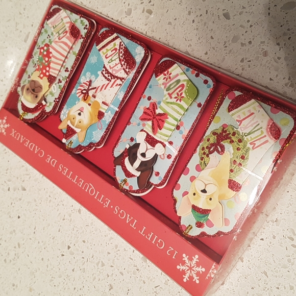 🎅🏼12 pcs 3D Holidays Dogs Gift Tags From To 1.85" x 3.75" Inch. Approx. - Picture 10 of 16